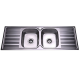 Porta 1380mm Double Bowl Kitchen Sink