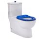 Johnson Suisse Life Assist Walled Faced Toilet Suite - Rimless with Blue Single Flap Seat & Raised Blue Buttons Back Entry S-Trap 