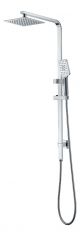 Centro Square Full Rail  Combo Shower 200mm Universal Top & Btm Water Inlet - Chrome