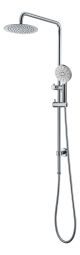 Monte Round Full Rail Combo Shower 200mm Universal Top & Btm Water Inlet - Chrome