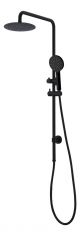 Monte Round Full Rail Combo Shower 200mm Universal Top & Btm Water Inlet - Matte Black