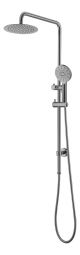 Monte Round Full Rail Combo Shower 200mm Universal Top & Btm Water Inlet - Brushed Nickel