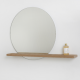 Rising Moon Mirror With - Oak Laminate Shelf