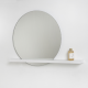 Rising Moon Mirror With - Gloss White Shelf