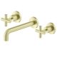 Nero X Plus Wall Basin Set 215mm Spout Brushed Gold