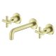 Nero X Plus Wall Basin Set 180mm Spout Brushed Gold