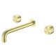 Nero Kara Wall Basin/Bath Set 180mm Spout Brushed Gold