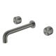 Nero Kara Wall Basin/Bath Set 180mm Spout Gunmetal