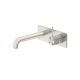 Nero Mecca Wall Basin/Bath Mixer Handle Up 185MM Spout Brushed Nickel