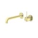 Nero Mecca Wall Basin/Bath Mixer Separate Back Plate Handle Up 185MM Brushed Gold