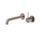 Nero Mecca Wall Basin/Bath Mixer Separate Back Plate Handle Up 185MM Brushed Bronze