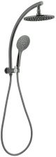 Nero Dolce 2 In 1 Mini Curved Twin Shower Rail Gunmetal