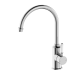 Nero York Kitchen / Laundry Sink Mixer Goosneck Spout Chrome with White Porcelain Lever 