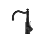 Nero York Basin Mixer Shepherd's Crook Spout Matte Black with White Porcelain Lever 