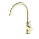 Nero York Kitchen / Laundry Sink Mixer Goosneck Spout Aged Brass with White Porcelain Lever 