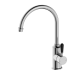 Nero York Kitchen / Laundry Sink Mixer Goosneck Spout Chrome with Black Porcelain Lever