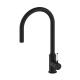 Nero York Pull Out Sink Mixer With Vegie Spray Function Matte Black with White Porcelain Lever 