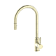 Nero York Pull Out Sink Mixer With Vegie Spray Function with Metal Lever Aged Brass 