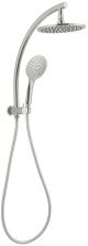 NE Elgin Combo Twin Shower Curved Round Arm 250mm Head - Brushed Nickel