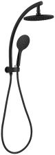 NE Elgin Combo Twin Shower Curved Round Arm 250mm Head - Matte Black